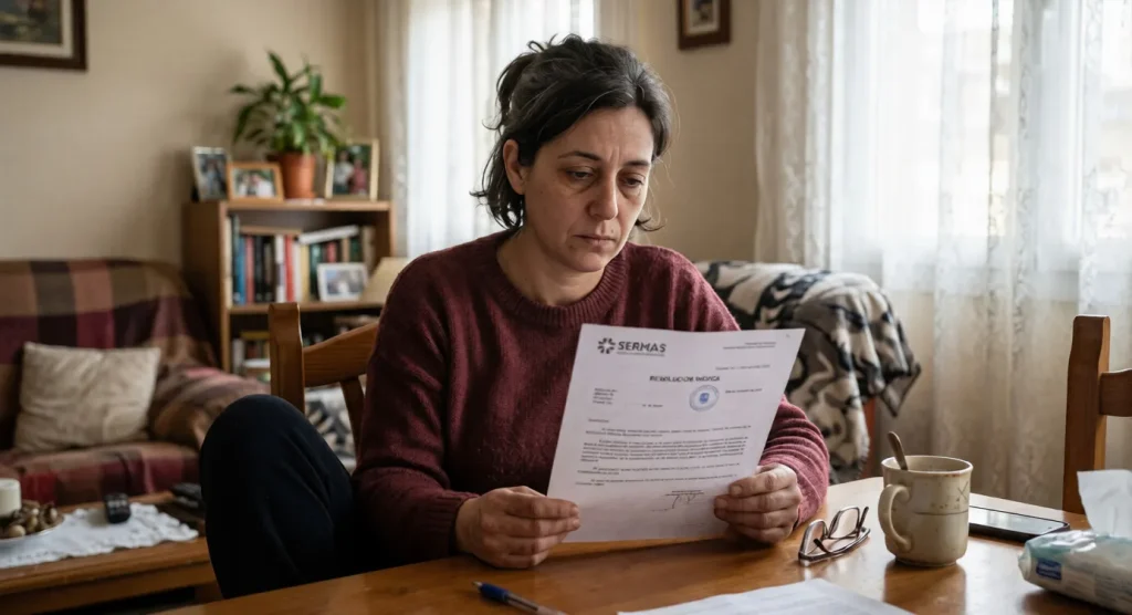 persona lee resolución de incapacidad permanente total revisable del INSS