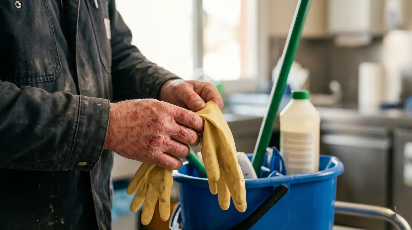 Dermatitis de contacto en las manos por exposición laboral