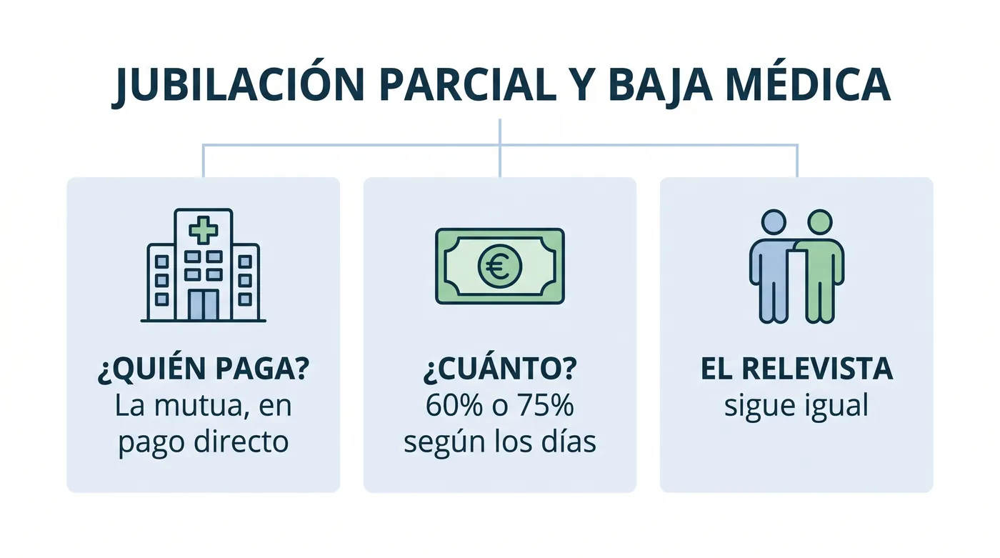 Infografía: quién paga la baja en jubilación parcial, cuánto se cobra y qué pasa con el contrato de relevo