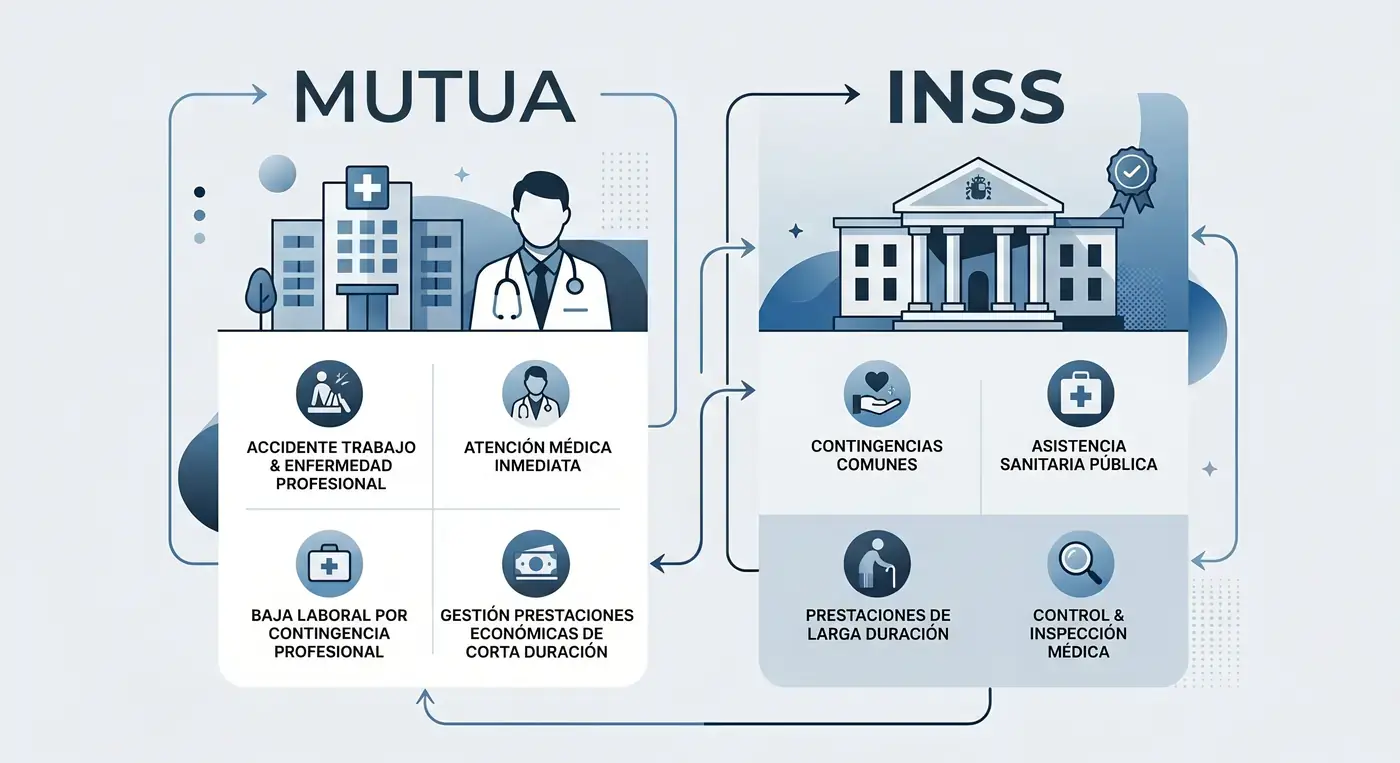 diferencias mutua seguridad social infografia quien actua