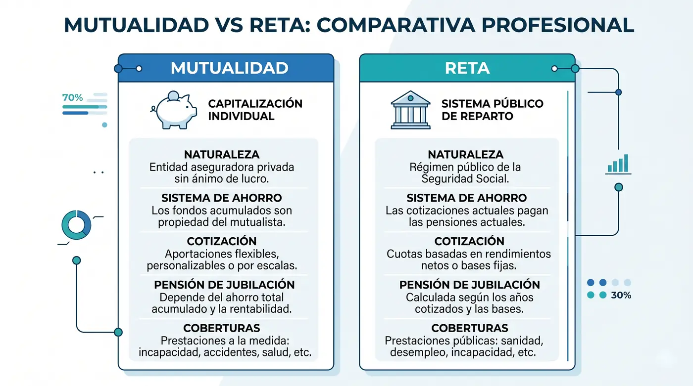 Comparativa entre la mutualidad alternativa y el RETA