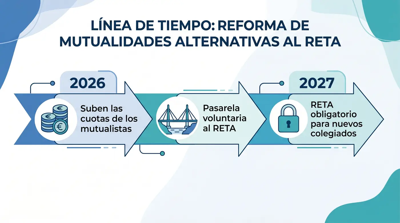 Calendario de la reforma de las mutualidades alternativas al RETA 2026-2027